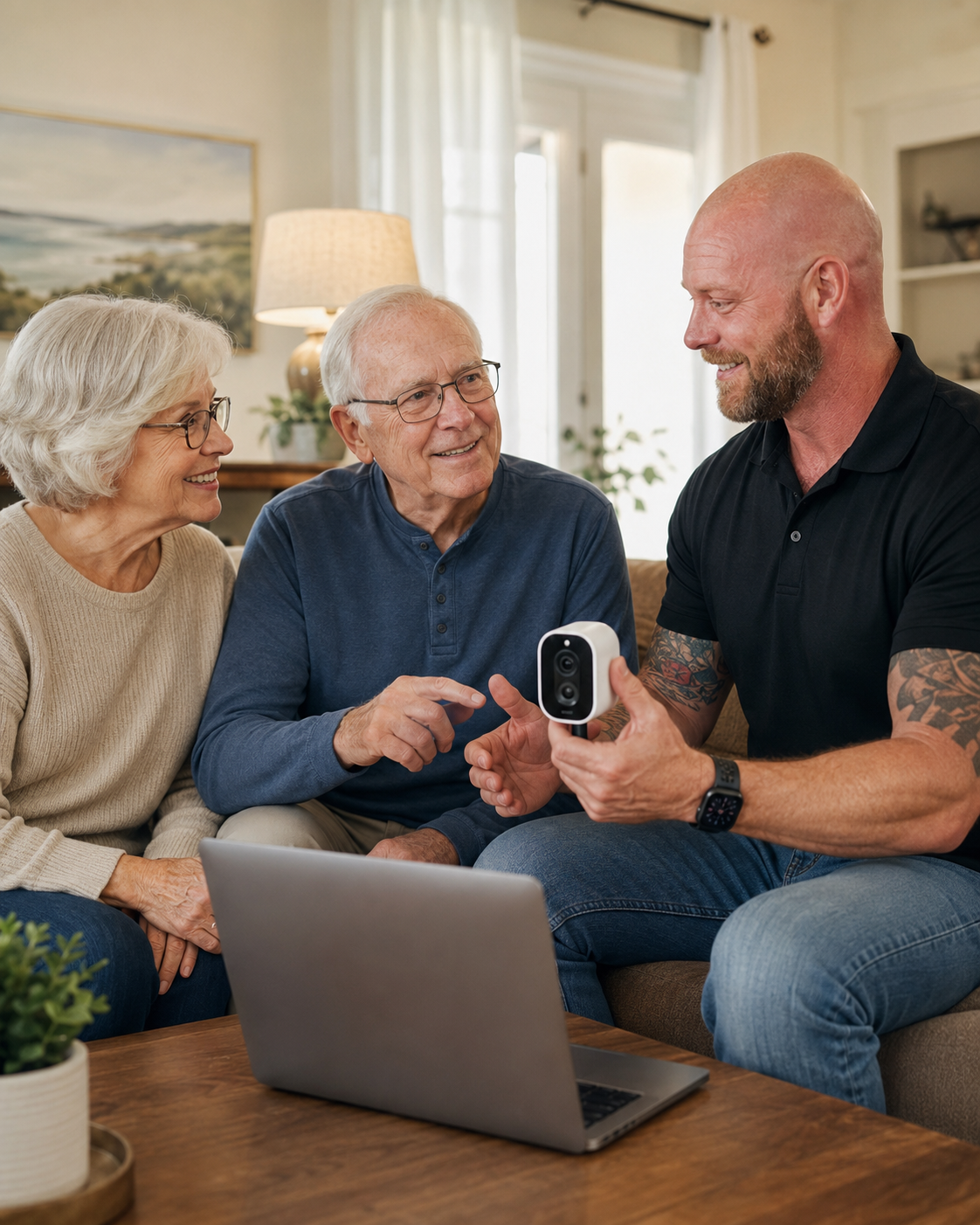 Senior tech and smart home help visual for Duncan Home Improvements