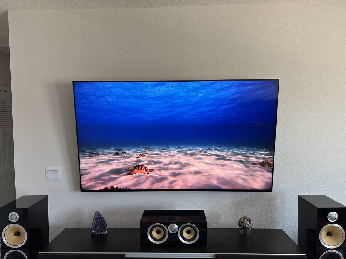 Wall-mounted television from a completed Duncan Home Improvements project